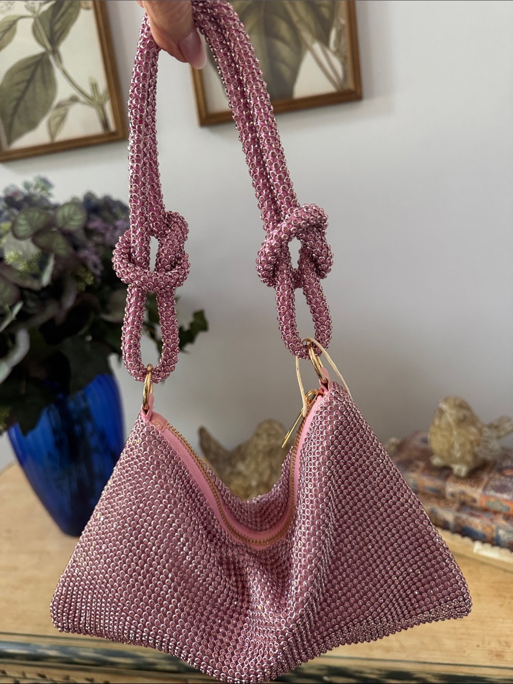 Pink Crystal Mini Shoulder Bag - Designer-Inspired - Picture 2 of 4